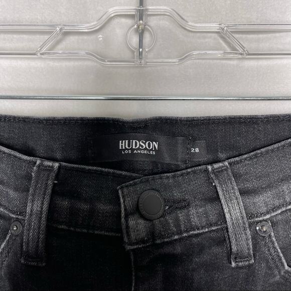 HUDSON / Barbara Track Stripe black skinny jeans in Dark Raven / 28 - Picture 5 of 10